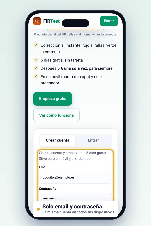 Pantalla de registro