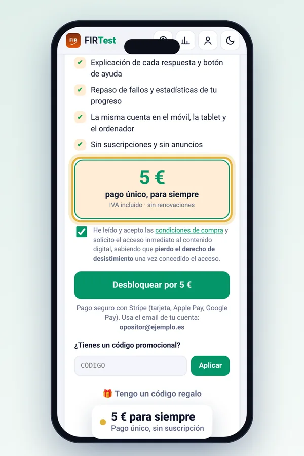 Pantalla de desbloqueo por 5 euros